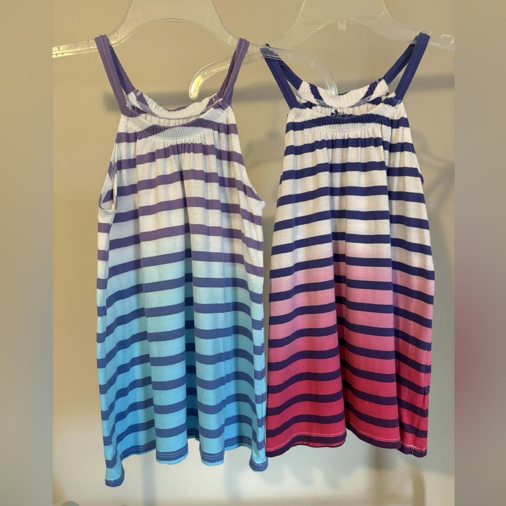 Old Navy Girls' Ombre Stripe Tank Dresses - Blue & Pink